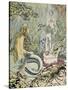 The Little Mermaid Before a Statue in the Sea-Ivan Bilibin-Stretched Canvas