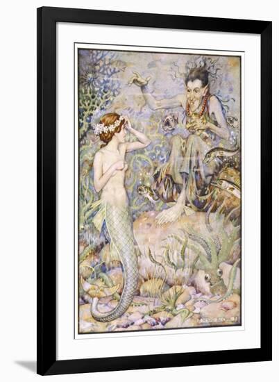 The Little Mermaid Talks with the Witch on the Sea-Floor-Monro S. Orr-Framed Premium Giclee Print