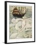 The Little Mermaid Watches a Ship-Anne Anderson-Framed Photographic Print