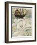 The Little Mermaid Watches a Ship-Anne Anderson-Framed Photographic Print