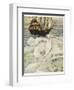 The Little Mermaid Watches a Ship-Anne Anderson-Framed Photographic Print