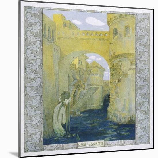 The Little Mermaid Watches the Castle Drawbridge Being Lowered-Heinrich Lefler-Mounted Art Print