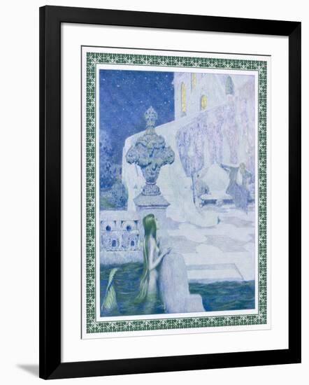 The Little Mermaid Watches the Prince-null-Framed Art Print