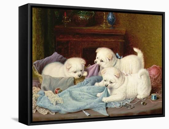 The Little Mischief Makers-Horatio Henry Couldery-Framed Stretched Canvas