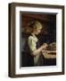 The Little Potato Peeler, 1886-Albert Anker-Framed Giclee Print