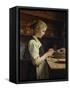 The Little Potato Peeler, 1886-Albert Anker-Framed Stretched Canvas