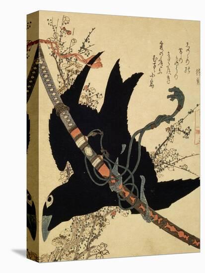 The Little Raven. Minamoto Clan Sword, C1823-Katsushika Hokusai-Stretched Canvas