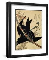 The Little Raven. Minamoto Clan Sword, C1823-Katsushika Hokusai-Framed Giclee Print