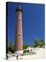 The Little Sable Point Light on Lake Michigan in Golden Township, Michigan, USA-David R. Frazier-Stretched Canvas