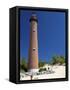 The Little Sable Point Light on Lake Michigan in Golden Township, Michigan, USA-David R. Frazier-Framed Stretched Canvas