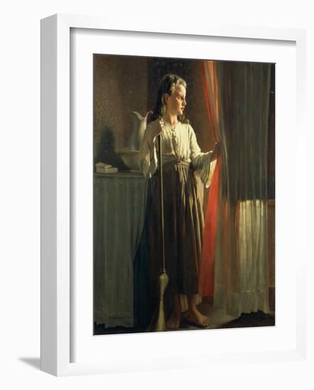 The Little Servant-John George Brown-Framed Giclee Print