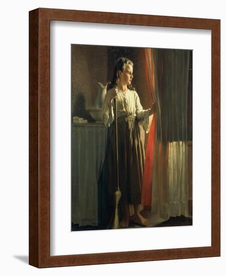 The Little Servant-John George Brown-Framed Giclee Print