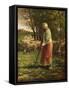 The Little Shepherdess-Jean-Francois Millet-Framed Stretched Canvas