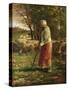 The Little Shepherdess-Jean-Francois Millet-Stretched Canvas