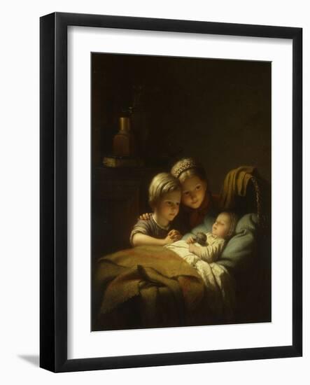 The Little Sleeping Brother-Johan Georg Meyer-Framed Giclee Print