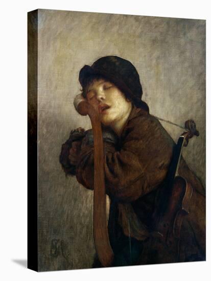 The Little Violinist Sleeping, 1883-Ernest Antoine Hebert-Stretched Canvas