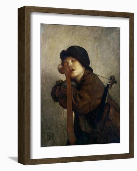 The Little Violinist Sleeping, 1883-Ernest Antoine Hebert-Framed Giclee Print