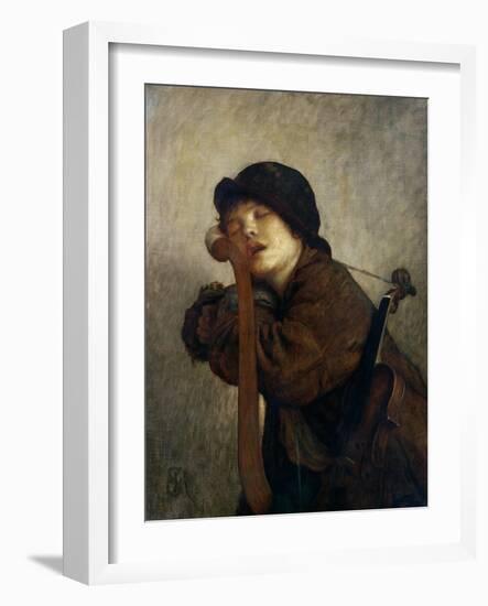The Little Violinist Sleeping, 1883-Ernest Antoine Hebert-Framed Giclee Print