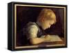 The Little Writer Paul Henner (1860-1867) Nephew of the Artist, 19Th Century (Oil on Canvas)-Jean-Jacques Henner-Framed Stretched Canvas