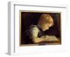 The Little Writer Paul Henner (1860-1867) Nephew of the Artist, 19Th Century (Oil on Canvas)-Jean-Jacques Henner-Framed Giclee Print