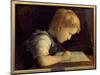 The Little Writer Paul Henner (1860-1867) Nephew of the Artist, 19Th Century (Oil on Canvas)-Jean-Jacques Henner-Mounted Giclee Print