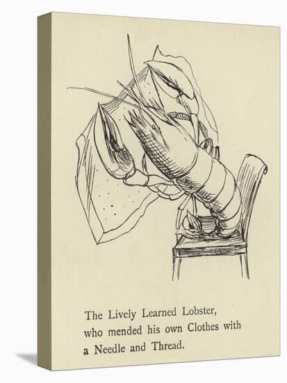 The Lively Learned Lobster-Edward Lear-Stretched Canvas