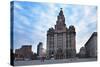 The Liver Buildings, Liverpool, Merseyside, England-null-Stretched Canvas