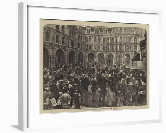 The Liverpool Exchange, a Sketch on the Flags-Henry Woods-Framed Giclee Print