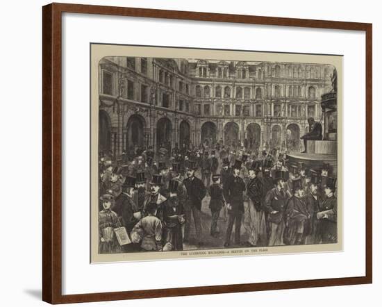 The Liverpool Exchange, a Sketch on the Flags-Henry Woods-Framed Giclee Print