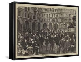 The Liverpool Exchange, a Sketch on the Flags-Henry Woods-Framed Stretched Canvas