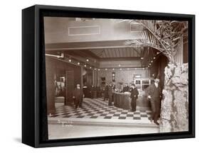 The Lobby and Registration Desk at the Hotel Victoria, 1900 or 1901-Byron Company-Framed Stretched Canvas