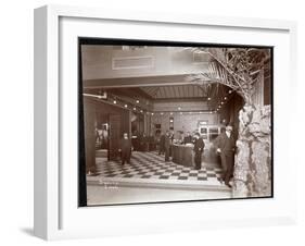 The Lobby and Registration Desk at the Hotel Victoria, 1900 or 1901-Byron Company-Framed Giclee Print