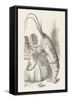 The Lobster at His Toilet-John Tenniel-Framed Stretched Canvas