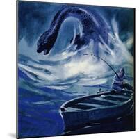 The Loch Ness Monster Attacks a Fisherman-null-Mounted Giclee Print