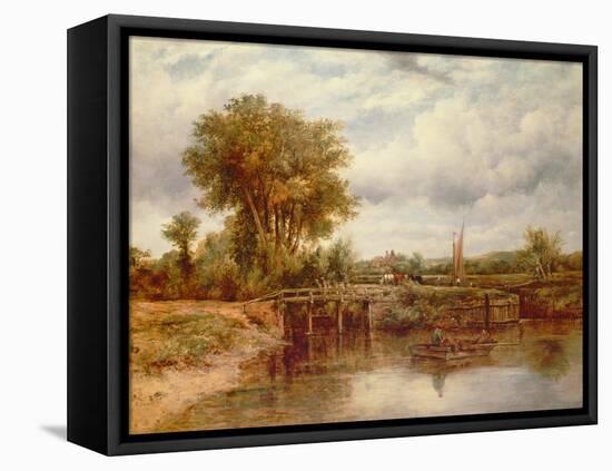 The Lock at Dedham-Friedrich Overbeck-Framed Stretched Canvas