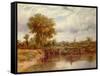 The Lock at Dedham-Friedrich Overbeck-Framed Stretched Canvas