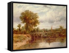 The Lock at Dedham-Friedrich Overbeck-Framed Stretched Canvas