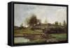 The Lock at Optevoz, 1855-Charles-Francois Daubigny-Framed Stretched Canvas