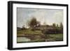 The Lock at Optevoz, 1855-Charles-Francois Daubigny-Framed Giclee Print