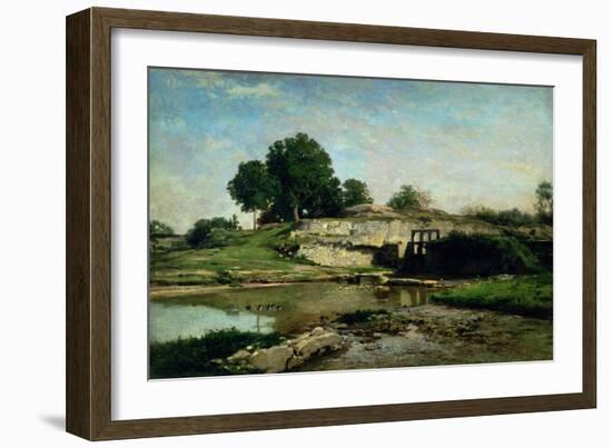 The Lock at Optevoz, 1859-Charles-Francois Daubigny-Framed Giclee Print