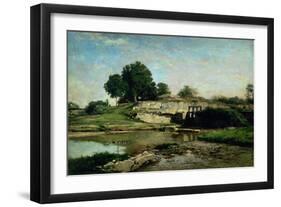 The Lock at Optevoz, 1859-Charles-Francois Daubigny-Framed Giclee Print