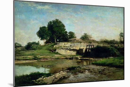 The Lock at Optevoz, 1859-Charles-Francois Daubigny-Mounted Giclee Print