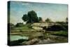 The Lock at Optevoz, 1859-Charles-Francois Daubigny-Stretched Canvas