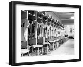 The Locker Room of the Brooklyn Dodgers-null-Framed Premium Photographic Print