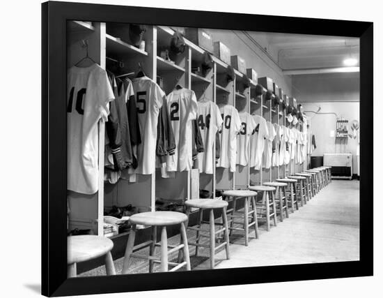 The Locker Room of the Brooklyn Dodgers-null-Framed Photographic Print