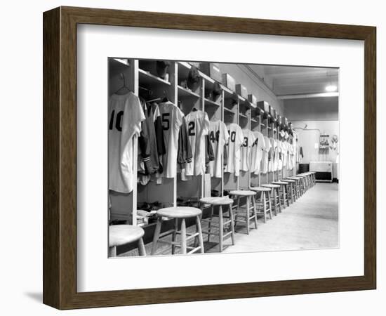 The Locker Room of the Brooklyn Dodgers-null-Framed Photographic Print