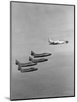 The Lockheed T2v-1 Seastar Teaming up with the Blue Angels Stunt Team-null-Mounted Photographic Print