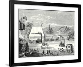 The Locomotive Contest in Liverpool in October 1829-null-Framed Giclee Print