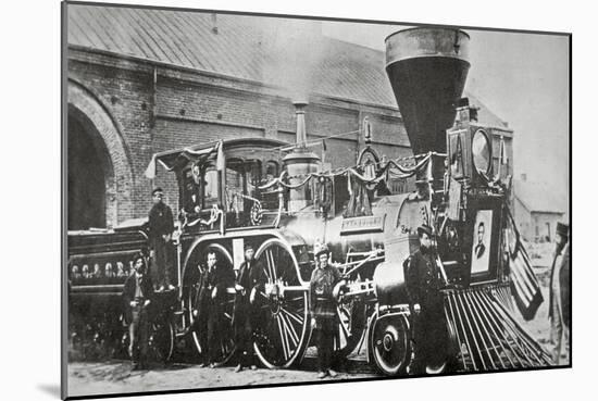The Locomotive that Pulled the Funeral Train of Abraham Lincoln-null-Mounted Giclee Print