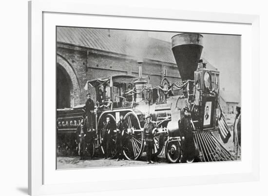 The Locomotive that Pulled the Funeral Train of Abraham Lincoln-null-Framed Giclee Print